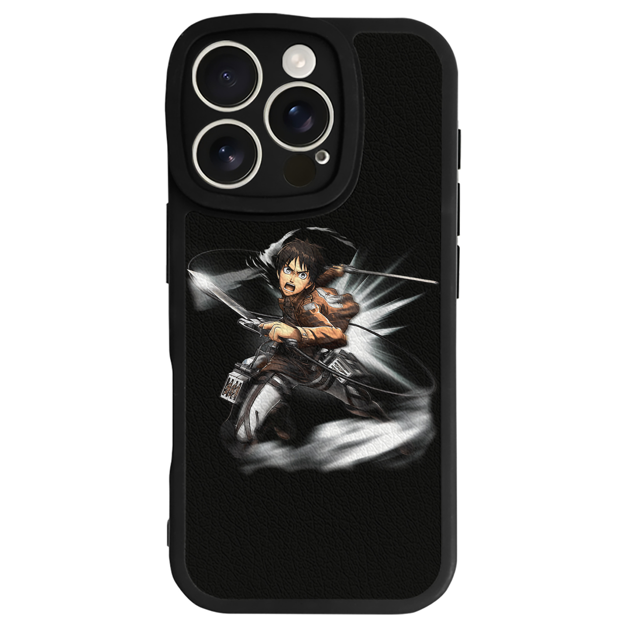 （画像用） 進撃の巨人 エレン･イェーガー Attack on Titan Eren Jäger 【iPhone 16シリーズ対応】シリコンスマホケース（レザー調） 材質：シリコン